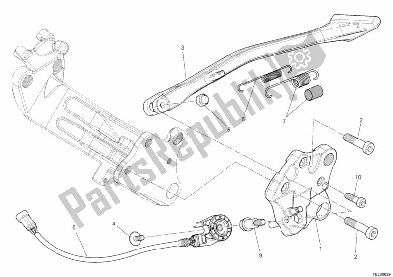 Tutte le parti per il Cavalletto Laterale del Ducati Diavel Brasil 1200 2013